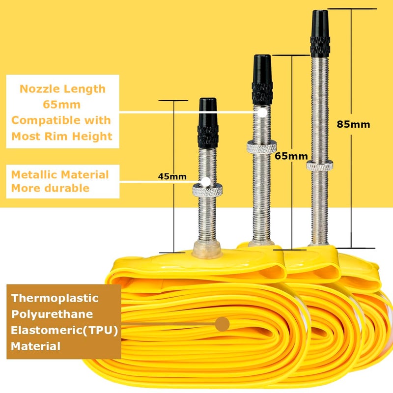 Thinvik TPU Inner Tube Metal Presta Valve Stem for Road Bike Tire 700 x 18-32 Bicycle Tube 45MM Length of Presta Valve- 2 PCS (One Pair) - Image 4